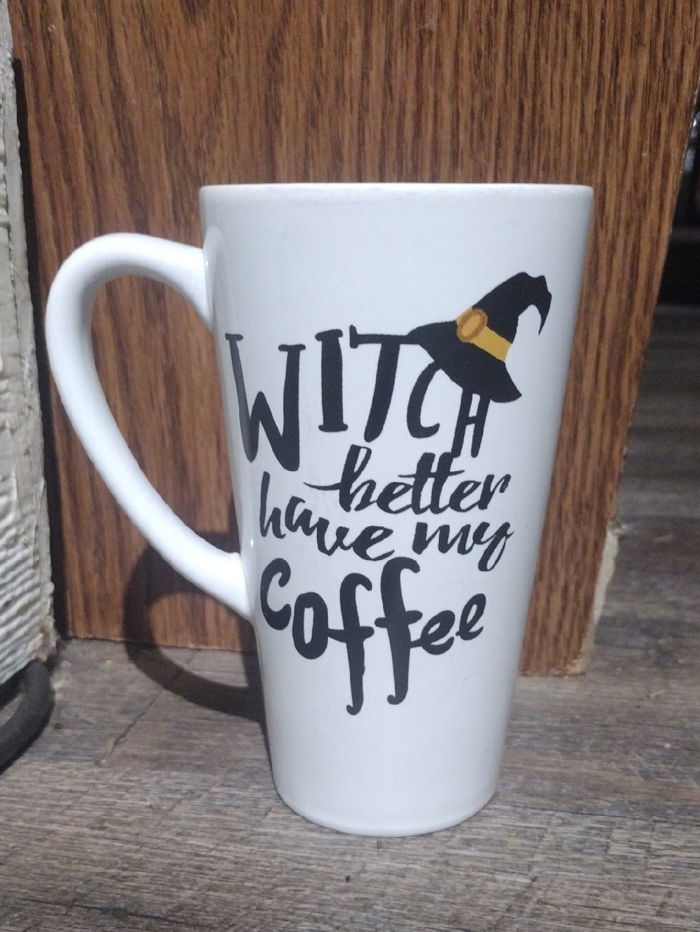 Stoneware Mug - White with Natural Rim
